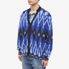 AMIRI Men's Argyle Mohair Cardigan in Blue