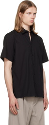 Hugo Black Stretch Cotton Logo Patch Shirt