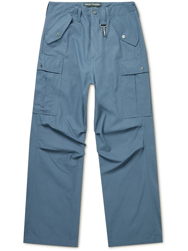 Photo: Reese Cooper® - Wide-Leg Brushed Cotton-Canvas Cargo Pants - Blue