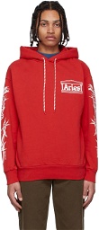 Aries Red Cotton Hoodie