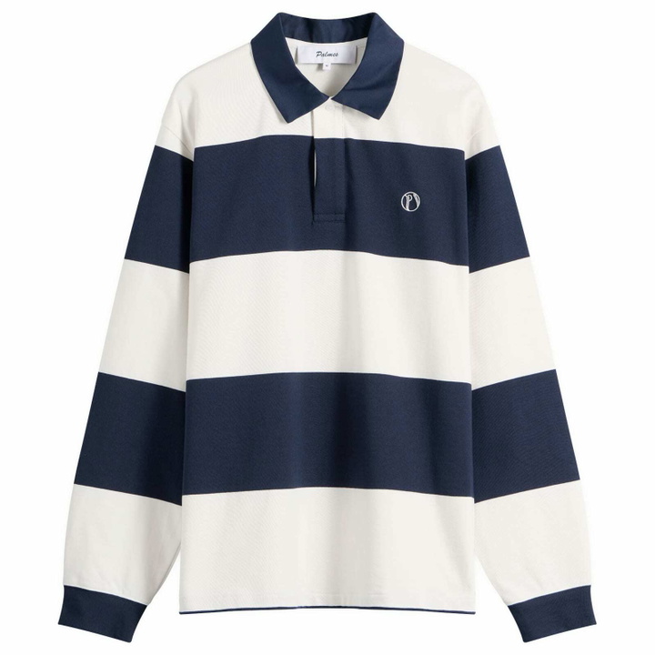 Photo: Palmes Men's Ball Rugby Shirt in Navy Stripe