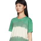 Off-White Green and White Tie-Dye Skinny Arrows T-Shirt