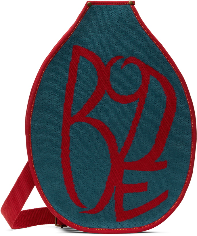 Photo: Bode Blue & Red Needlepoint Racquet Sleeve Bag