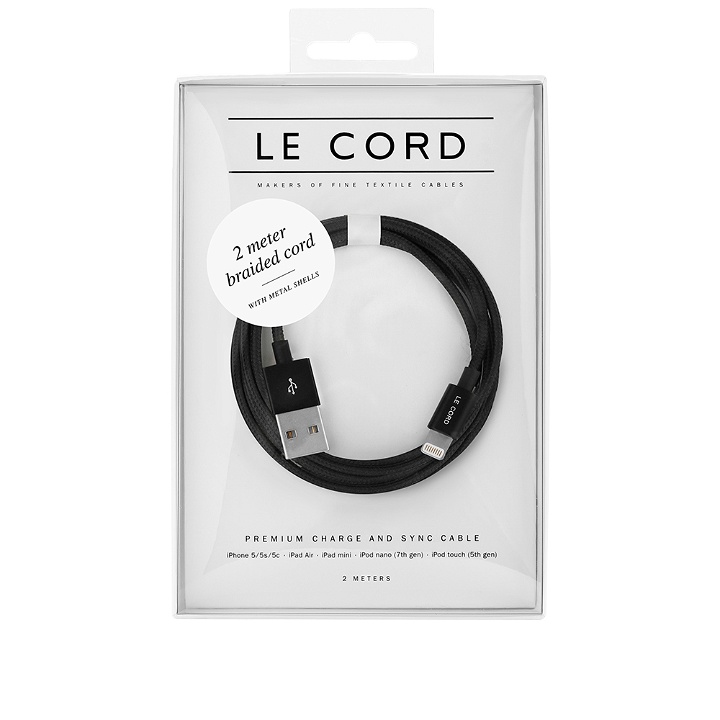 Photo: Le Cord Black Braided 2m Lightning Cable