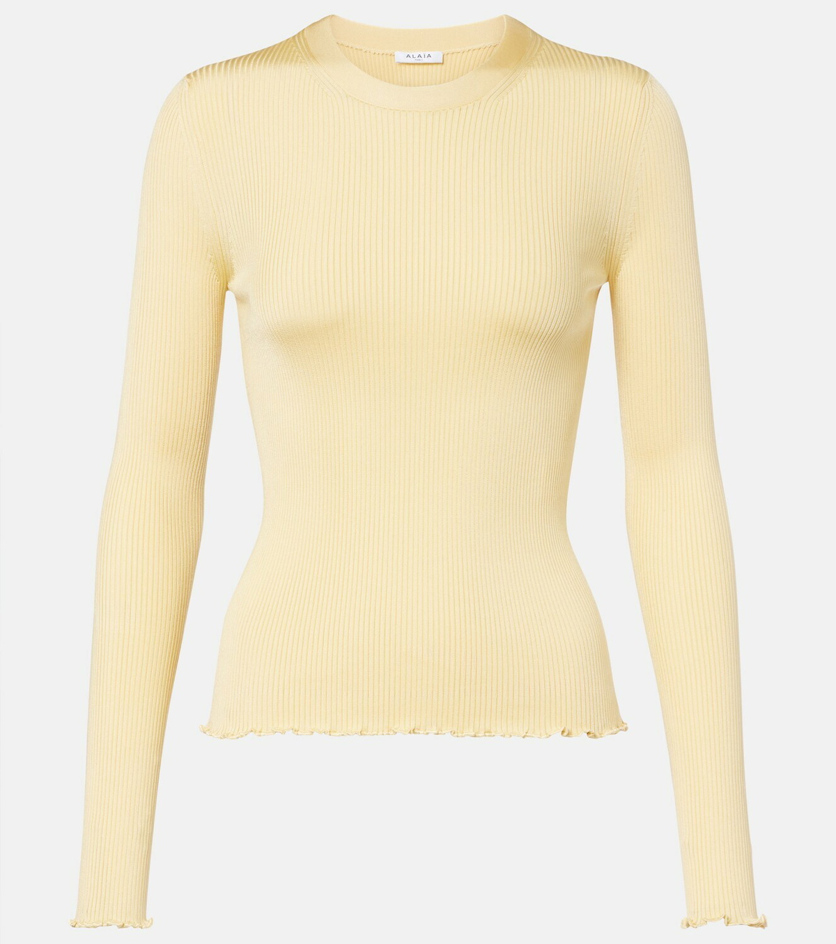 Alaïa RIbbed-knit silk-blend top