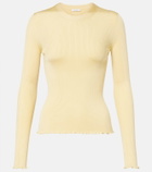 Alaïa RIbbed-knit silk-blend top