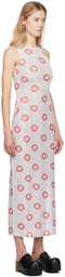 Eckhaus Latta White & Red Duet Maxi Dress