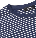 A.P.C. - Striped Cotton-Jersey T-Shirt - Blue