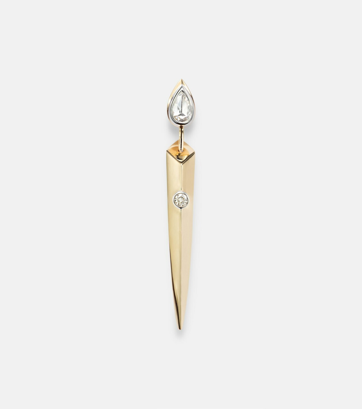 Rainbow K 14kt gold single earring with diamonds