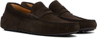 BOSS Brown Portuguese-Crafted Suede Loafers