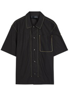 Moncler Contrast-stich Cotton-poplin Shirt Black