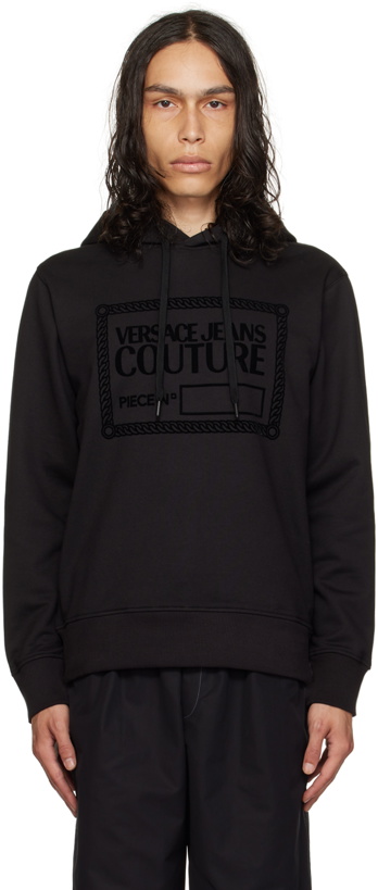 Photo: Versace Jeans Couture Black Flocked Hoodie