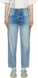 Evisu Blue Tapered Jeans