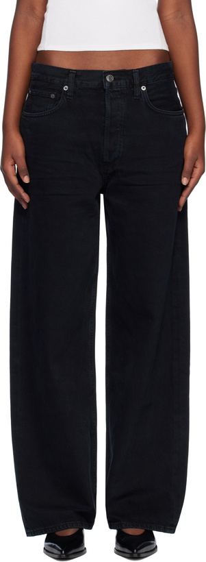 Photo: AGOLDE Black Low Slung Baggy 30.5 Jeans