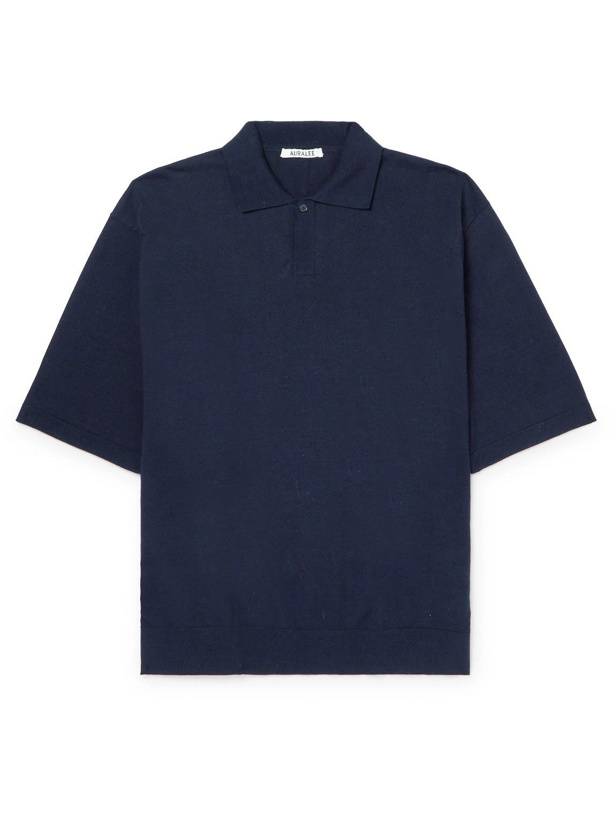 Photo: Auralee - Cotton-Jersey Polo Shirt - Blue