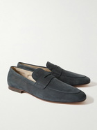 Tod's - Logo-Debossed Suede Penny Loafers - Blue