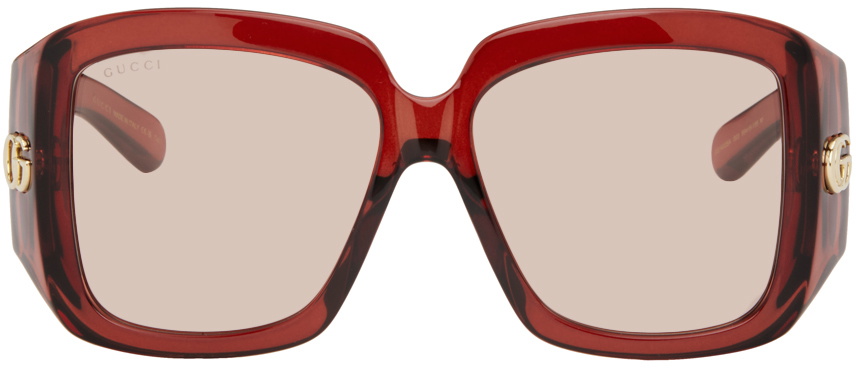 Gucci Burgundy Square Sunglasses Gucci display picture 1