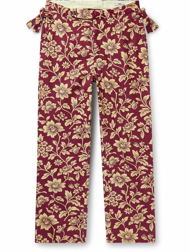 Photo: BODE - Straight-Leg Floral-Print Cotton-Corduroy Trousers - Red