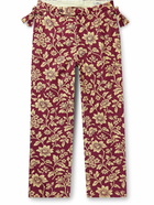 BODE - Straight-Leg Floral-Print Cotton-Corduroy Trousers - Red