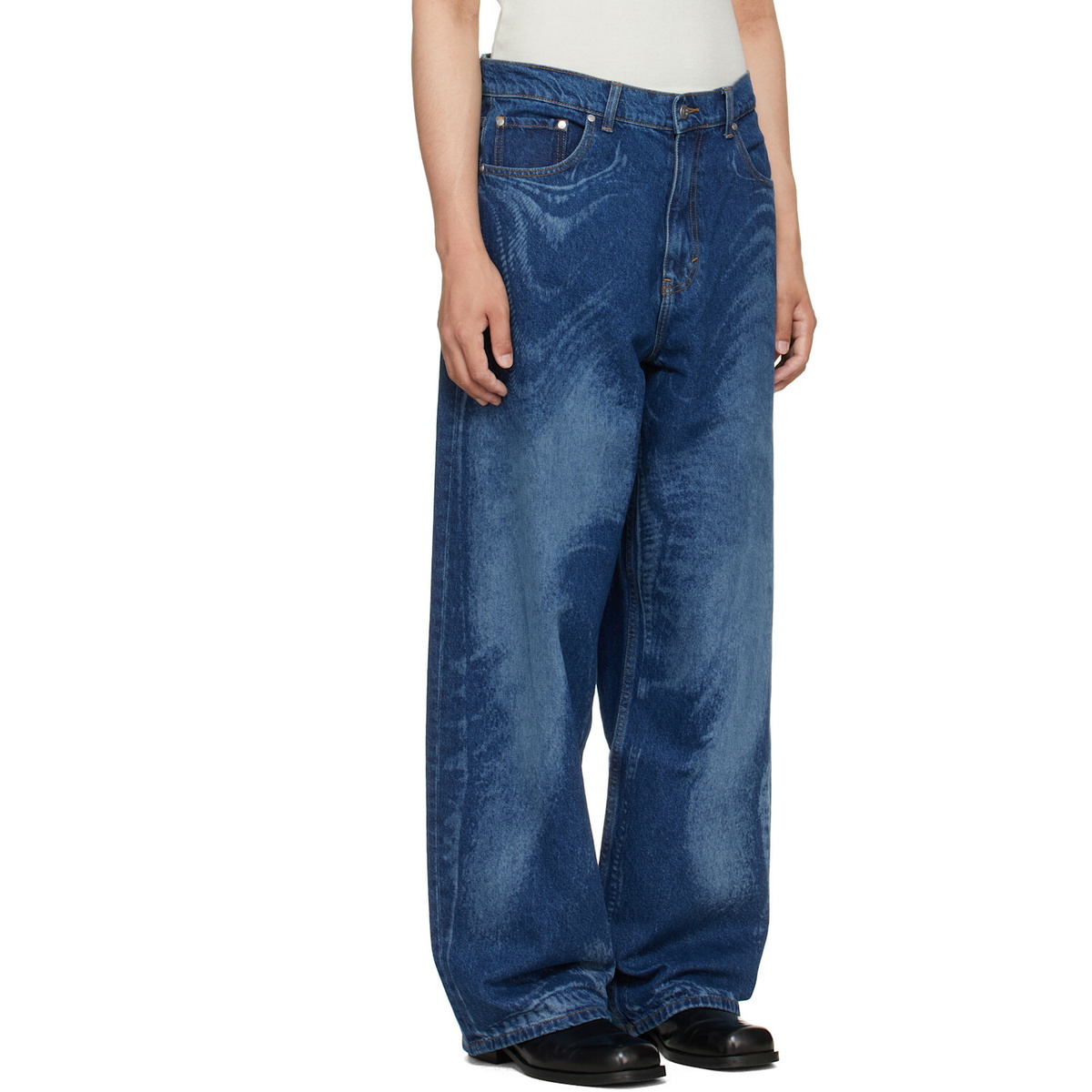 CAMPERLAB Blue Distorted Laser Loose Fit Jeans