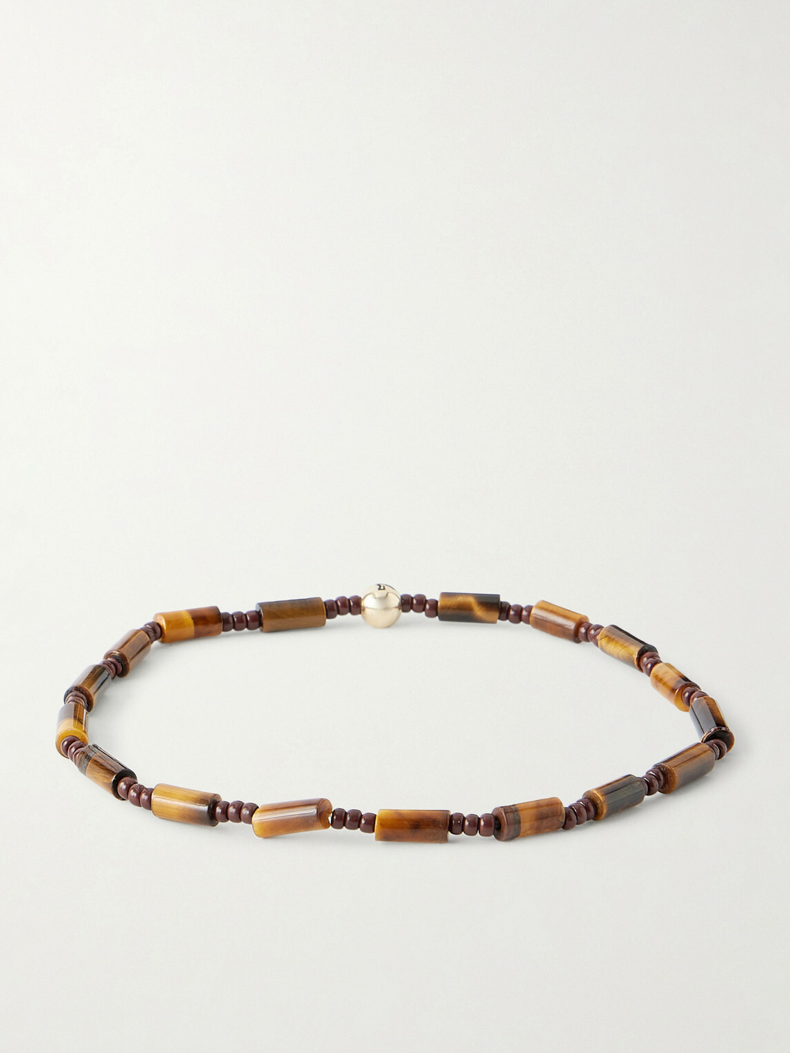 Luis Morais - 14-Karat Gold Tiger's Eye Beaded Bracelet