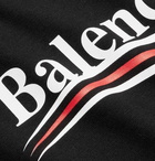 BALENCIAGA - Oversized Logo-Print Cotton-Jersey T-Shirt - Black