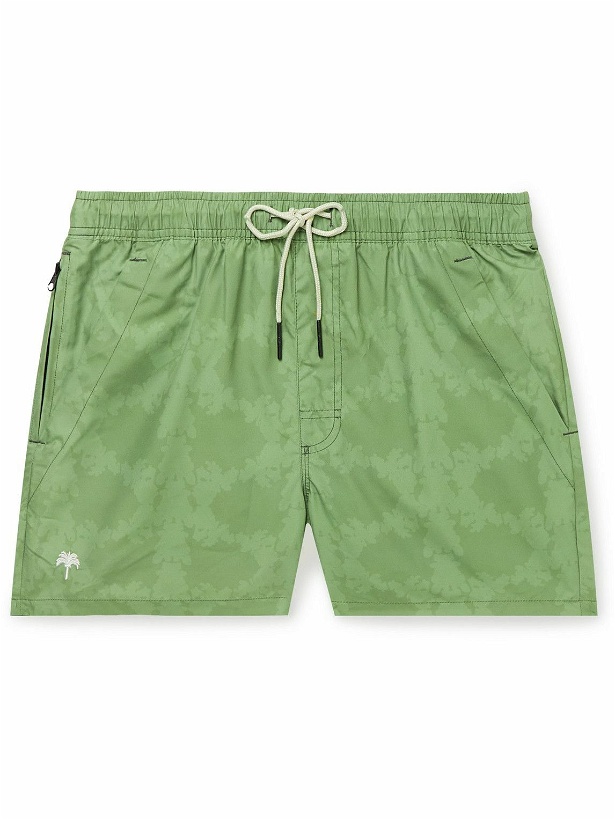 Photo: OAS - Straight-Leg Short-Length Printed Swim Shorts - Green