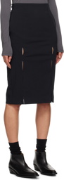 Youth Navy Front-Slit Midi Skirt