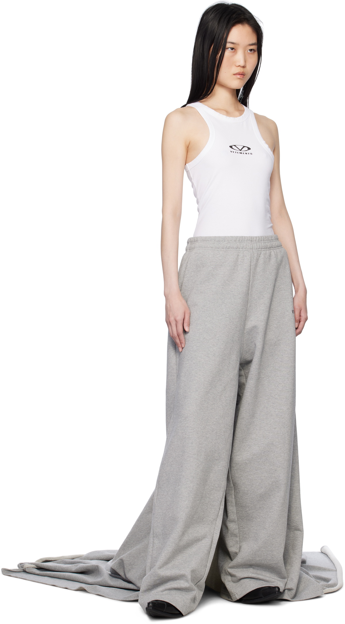 VETEMENTS Gray Red Carpet Train Sweatpants