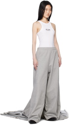 VETEMENTS Gray Red Carpet Train Sweatpants