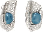 Kiko Kostadinov Silver & Blue Alis Dish Earrings
