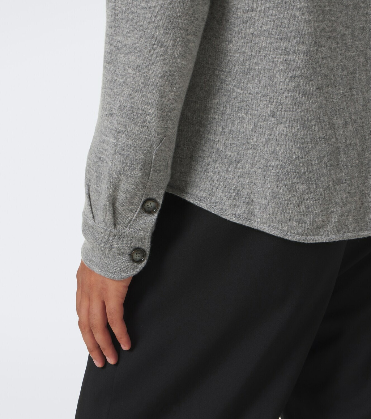 Allude Knitted wool and cashmere shirt