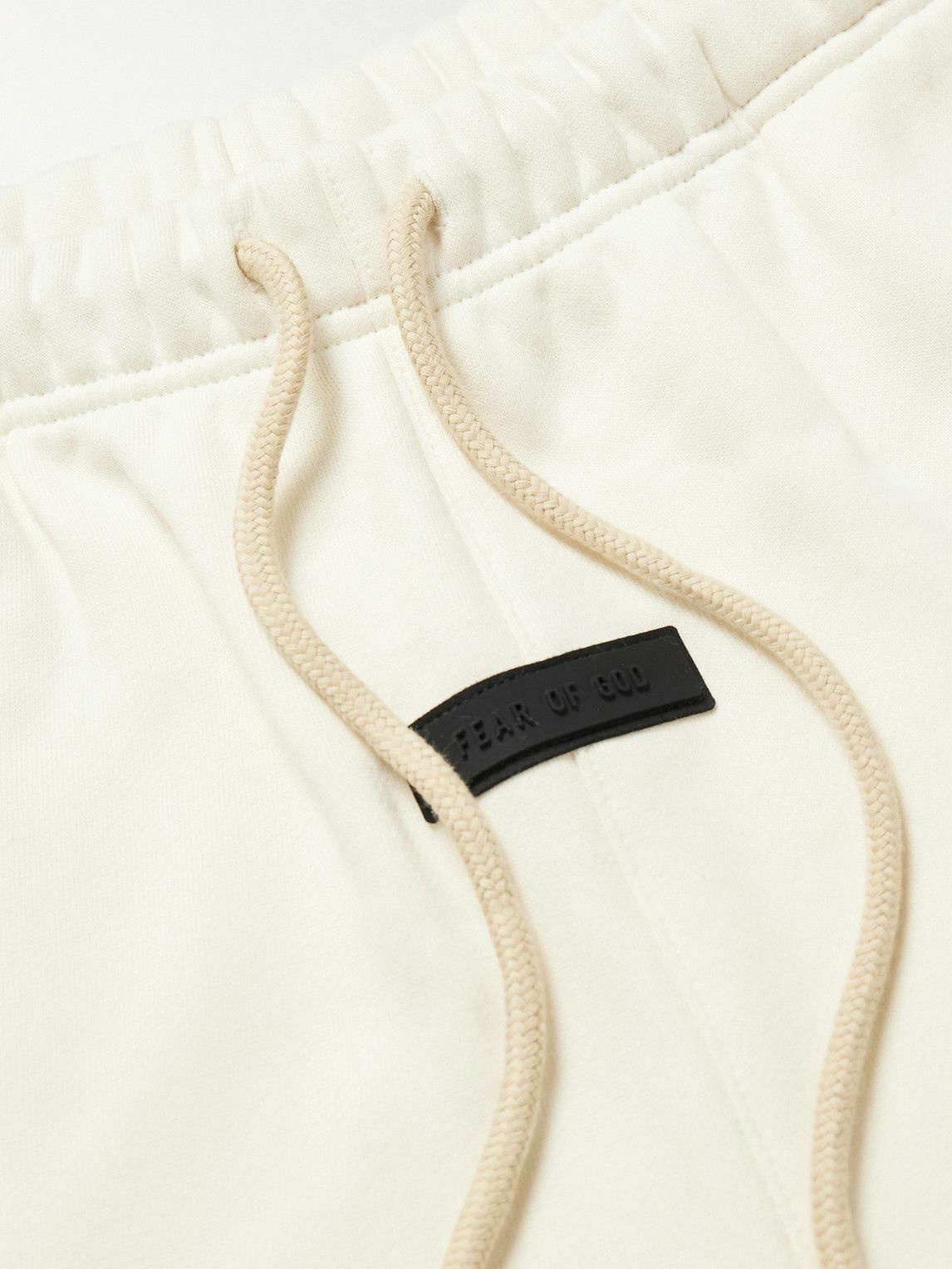 FEAR OF GOD ESSENTIALS - Logo-Appliquéd Cotton-Blend Jersey Drawstring  Shorts - White Fear Of God Essentials