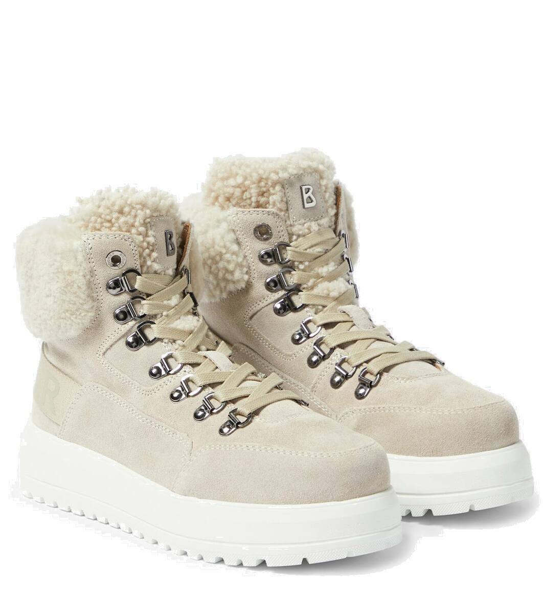 Bogner Antwerp suede and shearling lace-up boots Bogner