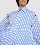 JW Anderson Striped peplum cotton shirt