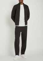 Emporio Armani Tapered Fine-knit Sweatpants Dark Grey