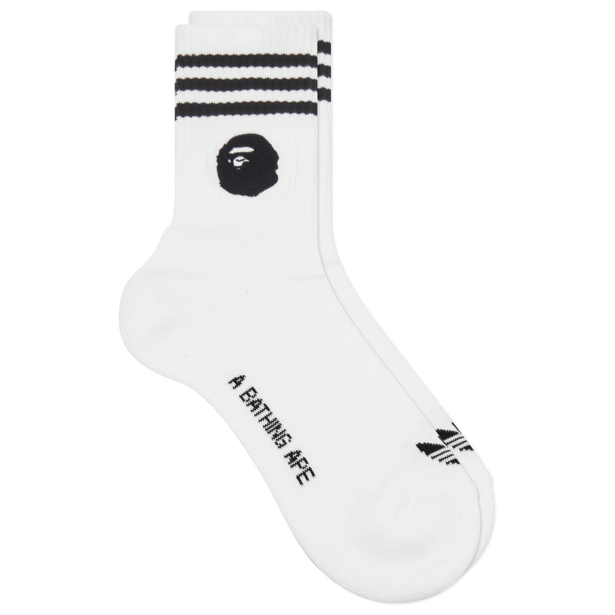 Adidas x Bape Socks in White/Black