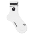 Adidas x Bape Socks in White/Black