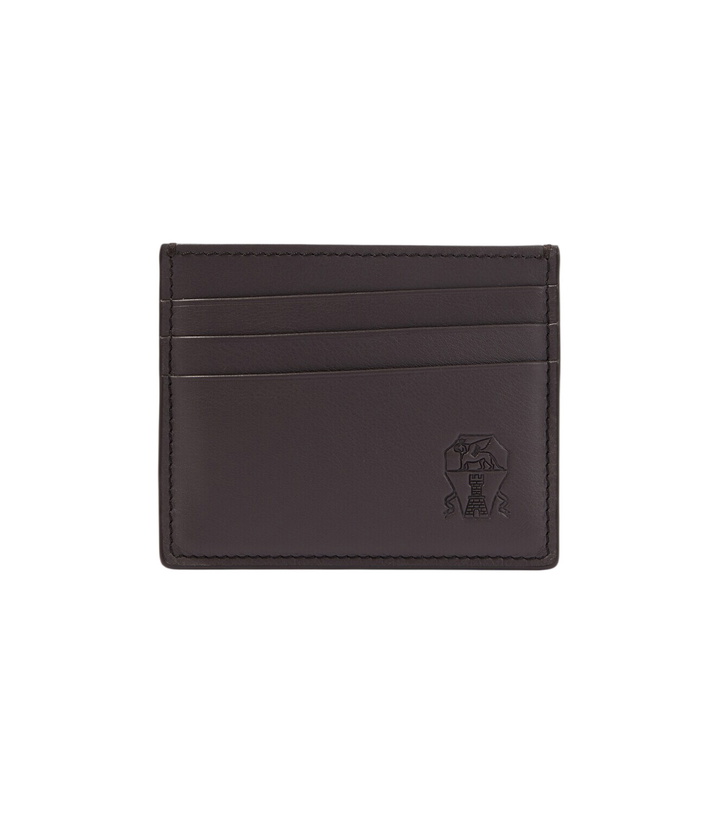 Photo: Brunello Cucinelli Logo debossed leather card holder