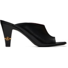 Versace Black Giulietta Leather Mule Heeled Sandals