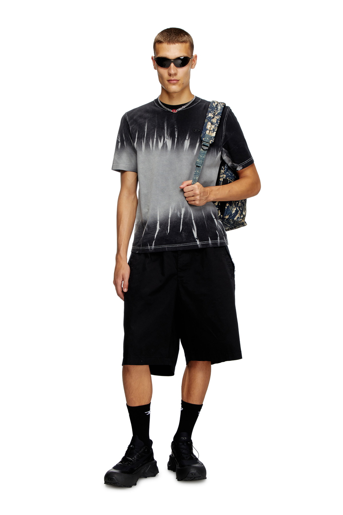 Diesel Tie-dye T-shirt with logo embroidery - T-Shirts Mens