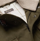 Loro Piana - Suede- and Leather-Trimmed Storm System® Cashmere-Blend Field Jacket - Green