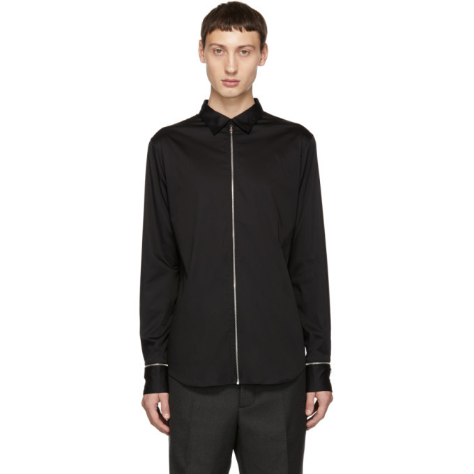 Alexander McQueen Black Poplin Zip Shirt Alexander McQueen