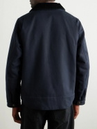 Nili Lotan - Caspian Corduroy-Trimmed Cotton-Canvas Jacket - Blue