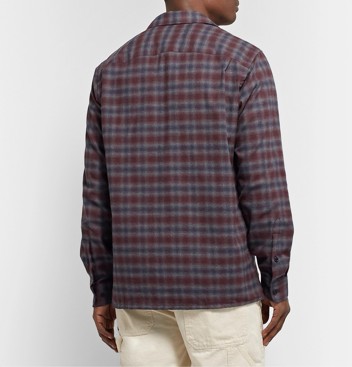 Freemans Sporting Club - Checked Cotton-Flannel Shirt - Burgundy