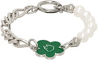 IN GOLD WE TRUST PARIS SSENSE Exclusive Flower & Pearl Bracelet