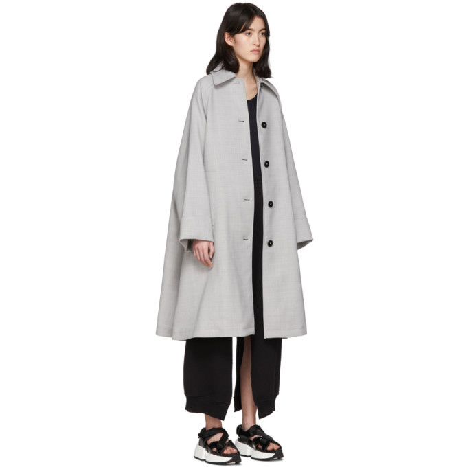 MM6 Maison Margiela Grey Wool Trench Coat MM6 Maison Margiela