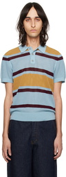 Dries Van Noten Blue Striped Polo