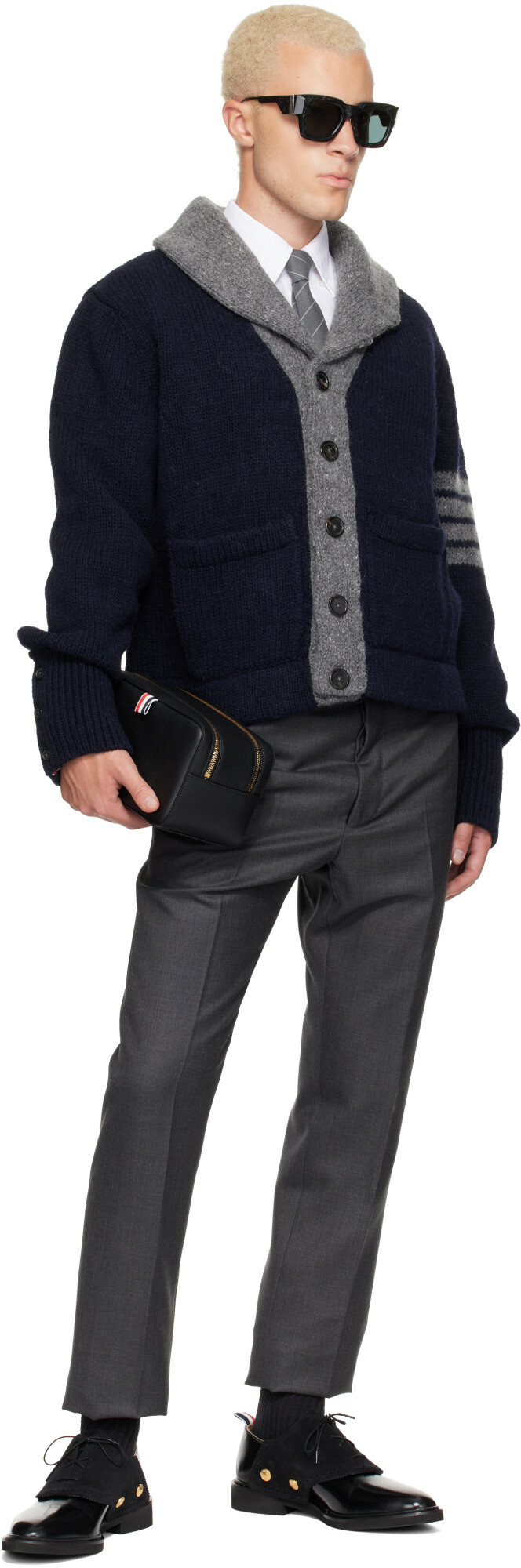 Thom Browne Black Soft Spazzolato Micro Sole Saddle Derbys