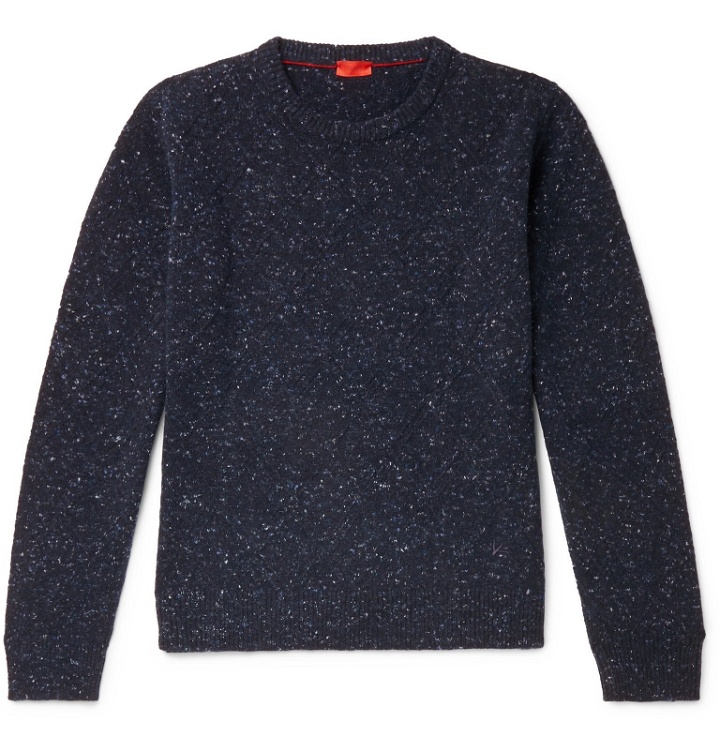 Photo: Isaia - Donegal Cashmere-Blend Sweater - Blue